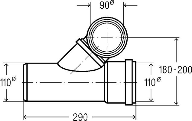 Viega Abzweig für WC-Reihenmontage, höhenreduziert, DN 100 / 90/100, Kunststoff, DN 110 bis 90, Farbe grau Bild 5