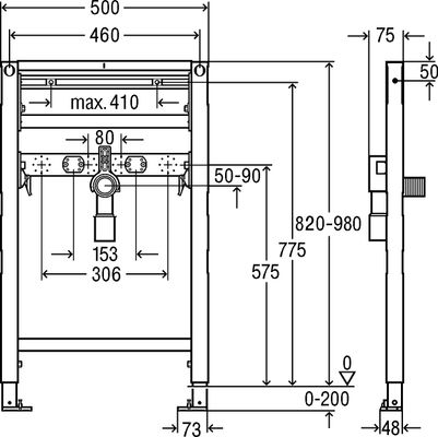 Viega Waschtisch-Element Prevista Dry, 820/980 mm, 820 x 820 mm Bild 7