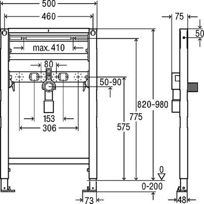 Viega Waschtisch-Element Prevista Dry, 820/980 mm, 820 x 820 mm Bild 6