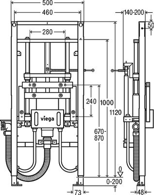 Viega Waschtisch-Element Prevista Dry 8535.32 indiv. höhenverstellbar 1120 mm, 1120 x 1120 mm Bild 7