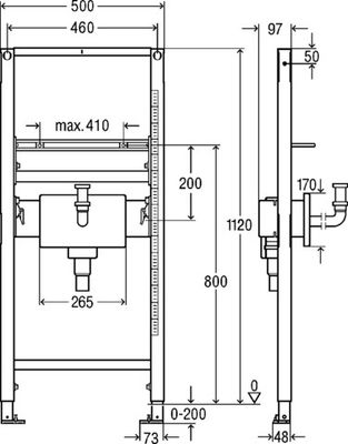 Viega Waschtisch-Element Prevista Dry 8535.33, mit UP Anschlussbox in 1120 mm, 1120 x 1120 mm Bild 6
