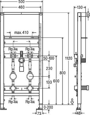 Viega Waschtisch-Element Prevista Dry 8537.31 UP Wasserzaehler EAT 1120 mm, 1120 x 500 mm Bild 6