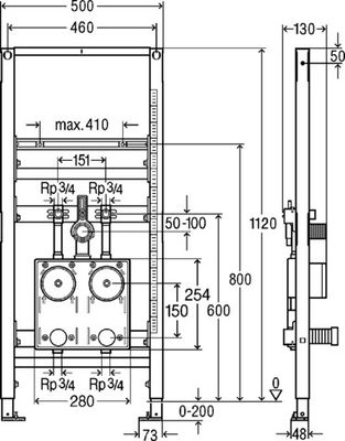 Viega Waschtisch-Element Prevista Dry 8537 UP Wasserzaehler EAS Typ ISTA 1120 mm, 1120 x 500 mm Bild 6