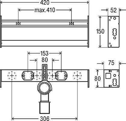 Viega Waschtisch-Modul Prevista Dry Plus, 420 mm Stahl, Farbe grau Bild 6