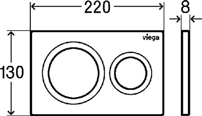 Viega Betätigungsplatte Visign for Style 20, 2-Mengen-Spülung, Edel, 130 x 8 x 8 mm, Farbe edelmatt Bild 6