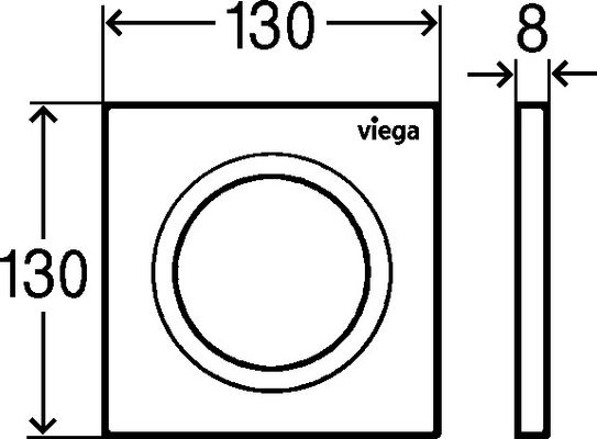 Viega Urinal Betätigungsplatte VfS 20 8610.2 aus Kunststoff in verchromt, 130 x 130 x 8 mm, Farbe chrom Bild 5