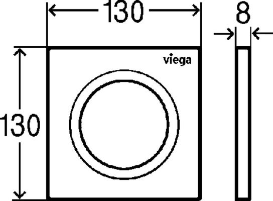 Viega Urinal Betätigungsplatte VfS 20 8610.2 aus Kunststoff in verchromt, 130 x 130 x 8 mm, Farbe chrom Bild 4