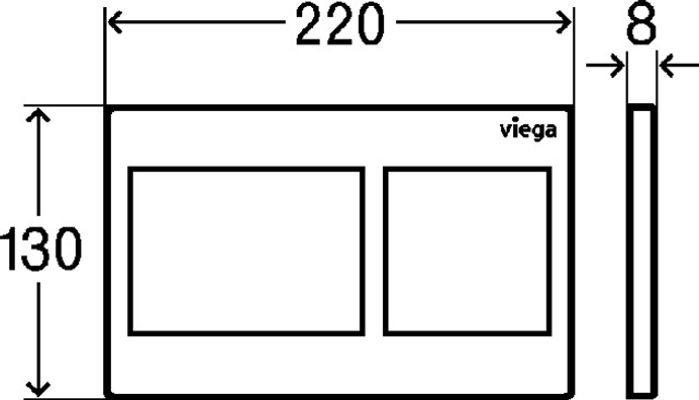 Viega Betätigungsplatte Visign for Style 21, 2-Mengen-Spülung, edel, 130 x 8 x 8 mm, Farbe edelmatt Bild 6
