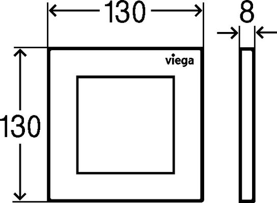 Viega Urinal Betätigungsplatte VfS 21 8611.2 aus Kunststoff in verchromt, 130 x 130 x 8 mm, Farbe chrom Bild 5