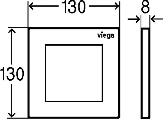 Viega Urinal Betätigungsplatte VfS 21 8611.2 aus Kunststoff in verchromt, 130 x 130 x 8 mm, Farbe chrom Bild 4