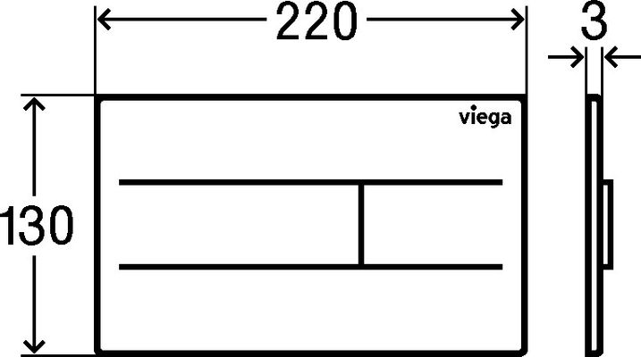 Viega WC Betätigungsplatte Visign for More 201 8621.1 Edelstahl gebürstet, 130 x 220 x 3 mm, Farbe Edelstahl-Optik (silber) Bild 7