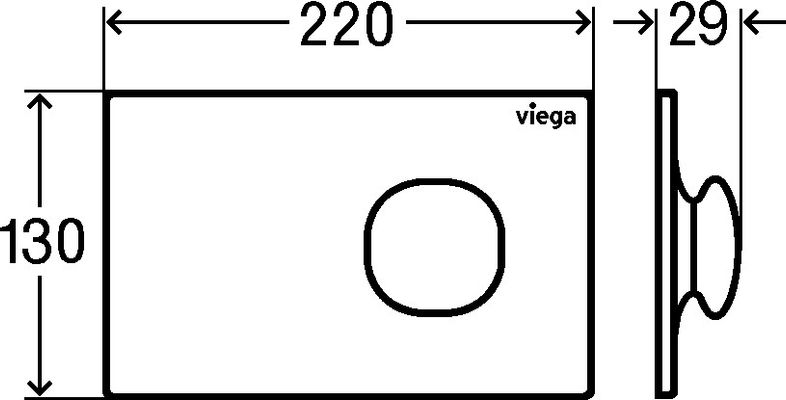 Viega WC Betätigungsplatte VfM 202 8622.1 aus Metall in verchromt, 130 x 220 x 29 mm, Farbe chrom Bild 7