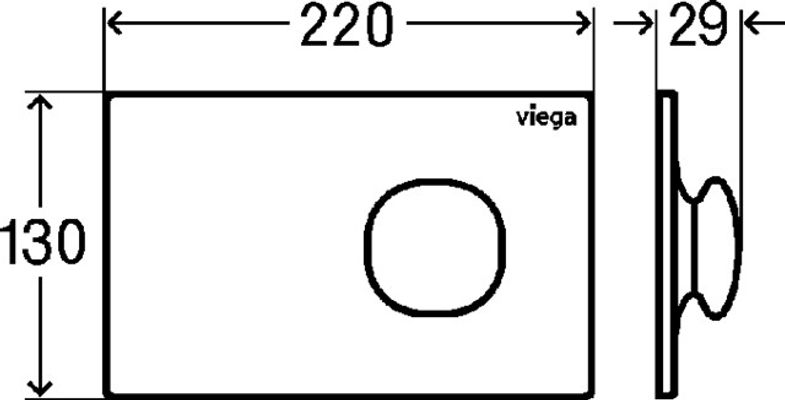 Viega WC Betätigungsplatte VfM 202 8622.1 aus Metall in verchromt, 130 x 220 x 29 mm, Farbe chrom Bild 6