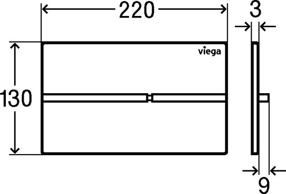 Viega WC Betätigungsplatte Visign for More 204 8621.1 Edelstahl, 130 x 220 x 3 mm, Farbe schwarz Bild 7