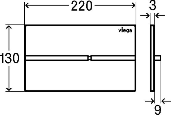 Viega WC Betätigungsplatte Visign for More 204 8621.1 Edelstahl, 130 x 220 x 3 mm, Farbe schwarz Bild 6