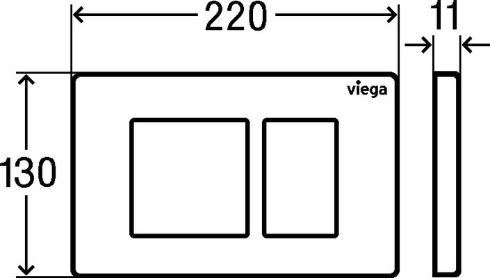 Viega WC Betätigungsplatte Visign for Public 8630.1 Edelstahl gebürstet, 130 x 220 x 11 mm, Farbe silber Bild 6