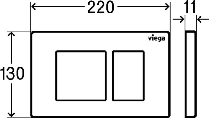 Viega WC Betätigungsplatte Visign for Public 8630.1 Edelstahl gebürstet, 130 x 220 x 11 mm, Farbe silber Bild 5
