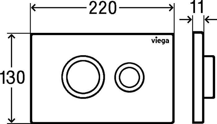 Viega WC Betätigungsplatte VfP 11 8631.1 aus Edelstahl in gebürstet, 130 x 220 x 11 mm, Farbe Edelstahl-Optik (silber) Bild 7