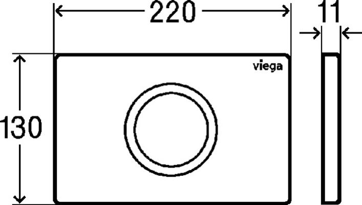 Viega WC Betätigungsplatte VfP 12 8635.1 aus Edelstahl gebürstet, 130 x 220 x 11 mm, Farbe silber Bild 6