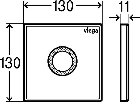 Viega Urinal Betätigungsplatte VfP 12 8635.2 in Edelstahl gebürstet, 130 x 130 x 11 mm, Farbe Edelstahl-Optik (silber) Bild 5