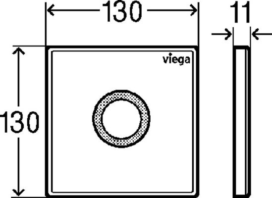 Viega Urinal Betätigungsplatte VfP 12 8635.2 in Edelstahl gebürstet, 130 x 130 x 11 mm, Farbe Edelstahl-Optik (silber) Bild 4