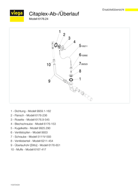 P&M Viega Ab-und überlaufgarnitur Citaplex 6176.24 in, DN 40 / 50, Farbe silberfarben Bild 3