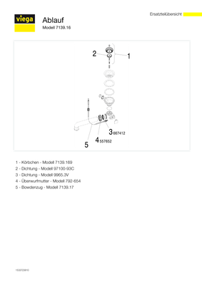 Viega Ablaufventilset 7139.16 in Kunststoff, 114 mm, Farbe weiß Bild 4