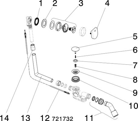 Viega Ab-und Überlauf Multiplex 6171.10 in 560 mmx verchromt, DN 40 / 50, Farbe chrom Bild 3
