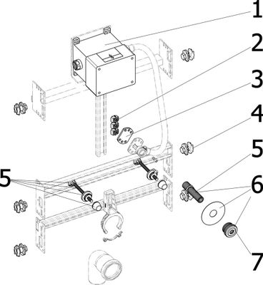 Viega Urinal-Modul Viegaswift für UP-Spülsystem mit Spülsystem-Rohbauset Serie V für V-Line Bild 2