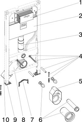 Viega WC-Element Prevista Dry, Höhe 1120 mm, mit Dusch-WC A, Keramikhöhe verstellbar, 1120 x 500 mm Bild 3