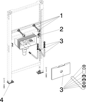 Viega Waschtisch-Element Prevista Dry 8535.33, mit UP Anschlussbox in 1120 mm, 1120 x 1120 mm Bild 3