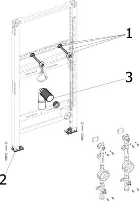 Viega Waschtisch-Element Prevista Dry 8537.31 UP Wasserzaehler EAT 1120 mm, 1120 x 500 mm Bild 3