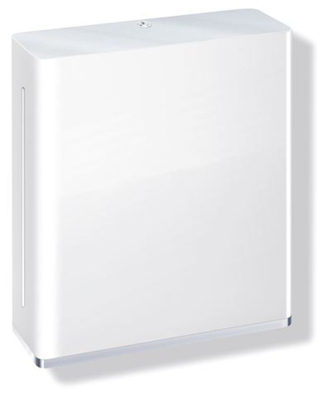 Hewi Papierhandtuchspender, Edelstahl, weiss beschichtet, 360 x 300 x 120 mm, Farbe weiß Bild 1