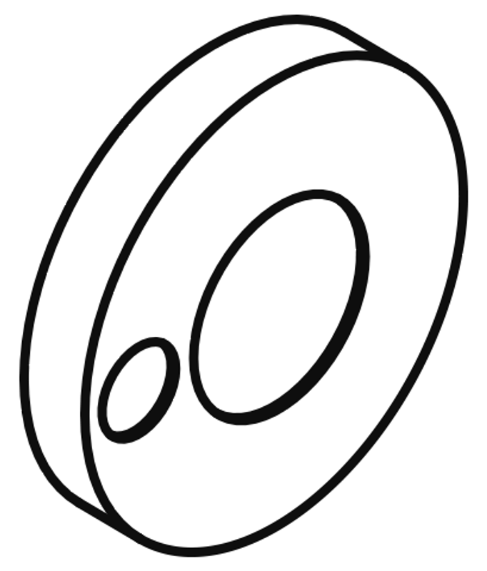 Hewi Rosettenkappe mit Loch, d:32,5 mm, Rosette d:70 mm, schliff Bild 1