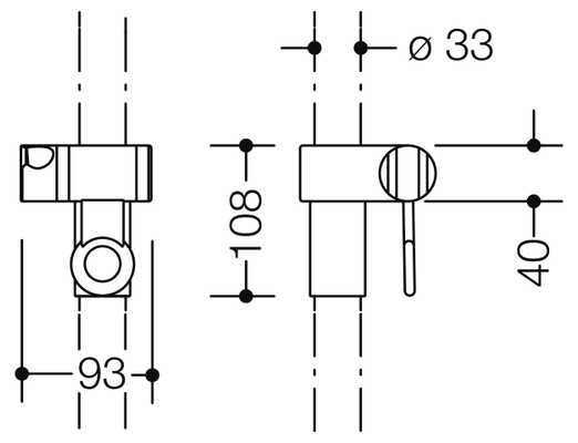Hewi Brausehalter höhenverstellbar d:33 mm, Farbe weiß Bild 2