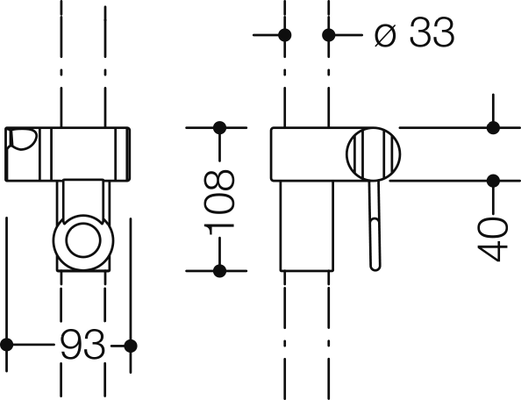 Hewi Brausehalter höhenverstellbar Durchmesser: 33 mm, Farbe weiß Bild 2