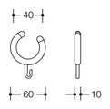 Hewi System 800 K Vorhangringe, 5 St, für Serien 801,805 C,800 K, Farbe signalweiss Bild 2
