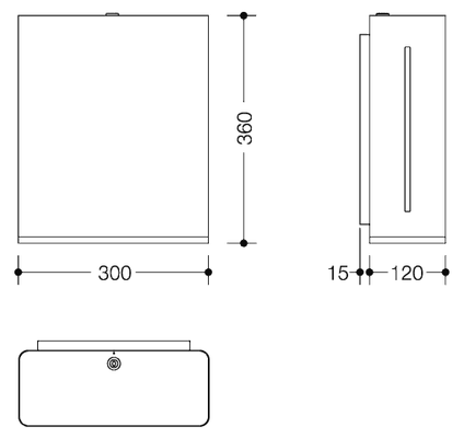 Hewi Papierhandtuchspender, Edelstahl, weiss beschichtet, 360 x 300 x 120 mm, Farbe weiß Bild 3