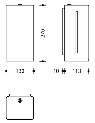 Hewi Seifenspender elektr, Edelstahl, weiss beschichtet, 270 x 130 x 113 mm, Farbe weiß Bild 3