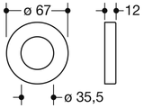 Hewi Rosettenkappe, d:35,5, Rosette Durchmesser: 70 mm, schliff Bild 2