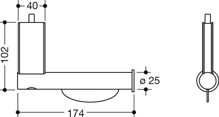 Hewi Aufrüstsatz Papierrollenhalter, Durchmesser: 32 mm, Sys 900, Dunkelgrau perlgl. Tiefm, Farbe dunkelgrau Bild 2