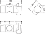 Hewi Brausehalter, für System 900, für d=25 mm, chrom, Farbe hochglanz Bild 2