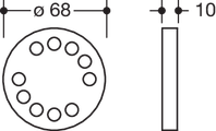 Hewi System 900 Ausgleichsscheibe D=, h=10 mm, für 900 (Edelstahl) und 805C, 68 mm, Farbe silberfarben Bild 2