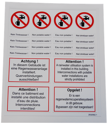 Wilo Beschriftungsset, für Regenwassernutzung, 220 x 185 x 1 mm Bild 2