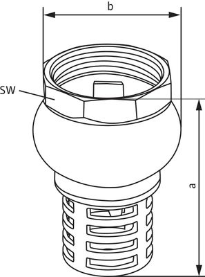 Wilo Mechanisches Zubehör Fussventil R 11/4, 127 x 42 x 42 mm Bild 3