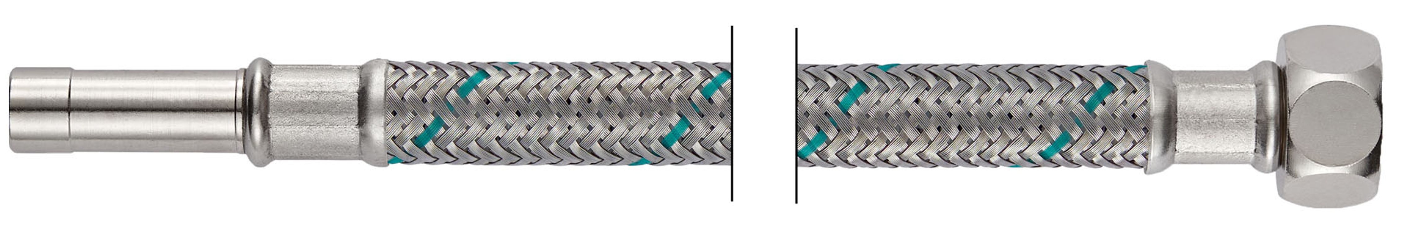 Neoperl NEOFLEx Panzerschlauch Rohrstutzen x IG, 10 mm x 3/8" 30 cm, DN 8 Bild 1
