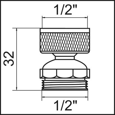 Neoperl Kugelgelenk verchromt / IG x AG, 1/2" x 1/2", Farbe silberfarben Bild 3