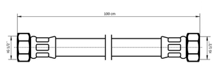 Neoperl Neoflex Panzerschlauch IG x IG, 1/2" x 1/2" 100 cm, DN 8 Bild 3