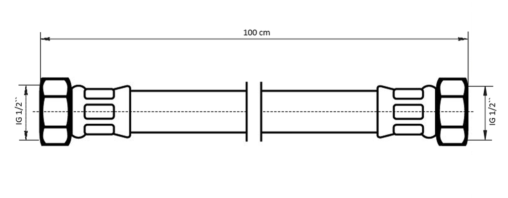 Neoperl IG x IG, 1/2" x 1/2" 100 cm, DN 8 Bild 3