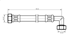 Neoperl Neoflex Panzerschlauch IG x IG gebogen, 1/2" x 1/2" 30 cm, DN 10 Bild 3